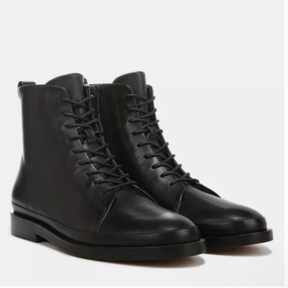 NWT Vince Women’s Cooper Black Leather Lace Up Boots Size 9.5 - Picture 3 of 12